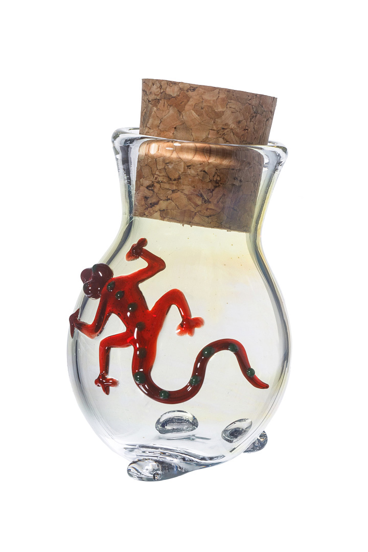Glass Hand Blown Tobacco Storage Jar Color Change 1 Glass Stash Jar 