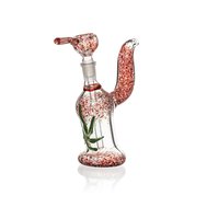 Red Glass on Glass Weed Bubbler