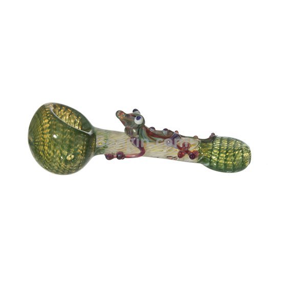 391_Green Lizard spoon pipe.jpg
